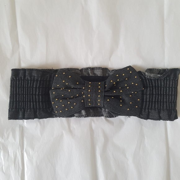 Belt, Jean, Gray, Ribbon with gold details. Stretchy - Picture 2 of 4